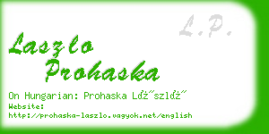 laszlo prohaska business card